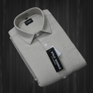 Men’s Solid Beige Cotton Linen Shirt – Premium Comfort, Breathable Fabric, Regular Fit