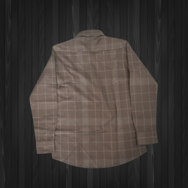 Men’s Beige Checks Cotton Shirt – 100% Pure Cotton, Classic Checkered Design - Image 7