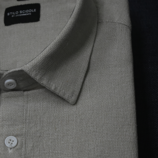 Men’s Solid Beige Cotton Linen Shirt – Premium Comfort, Breathable Fabric, Regular Fit - Image 5