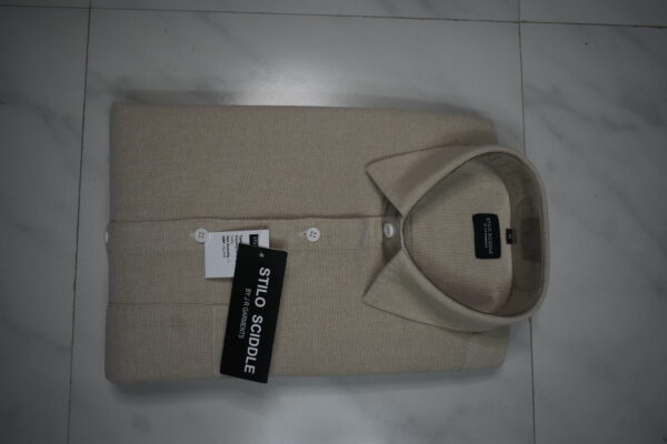 Men’s Solid Beige Cotton Linen Shirt – Premium Comfort, Breathable Fabric, Regular Fit - Image 2