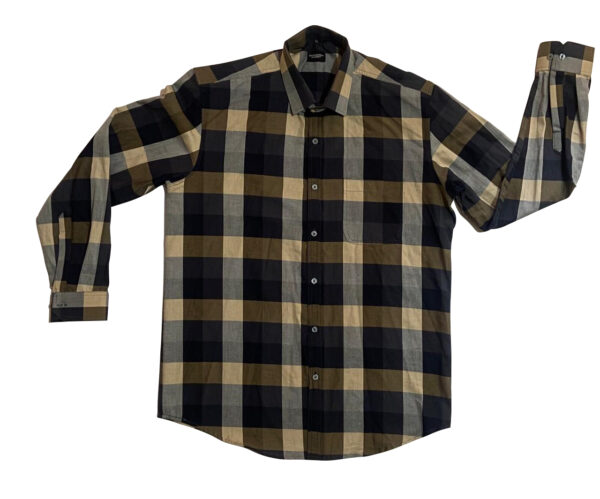 Men’s Navy Blue Cotton Checks Shirt – Pure Cotton, Slim Fit, Casual/Formal Wear - Image 3