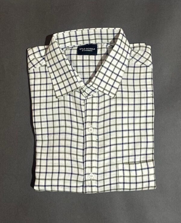 Men's Cotton White Checks Shirt